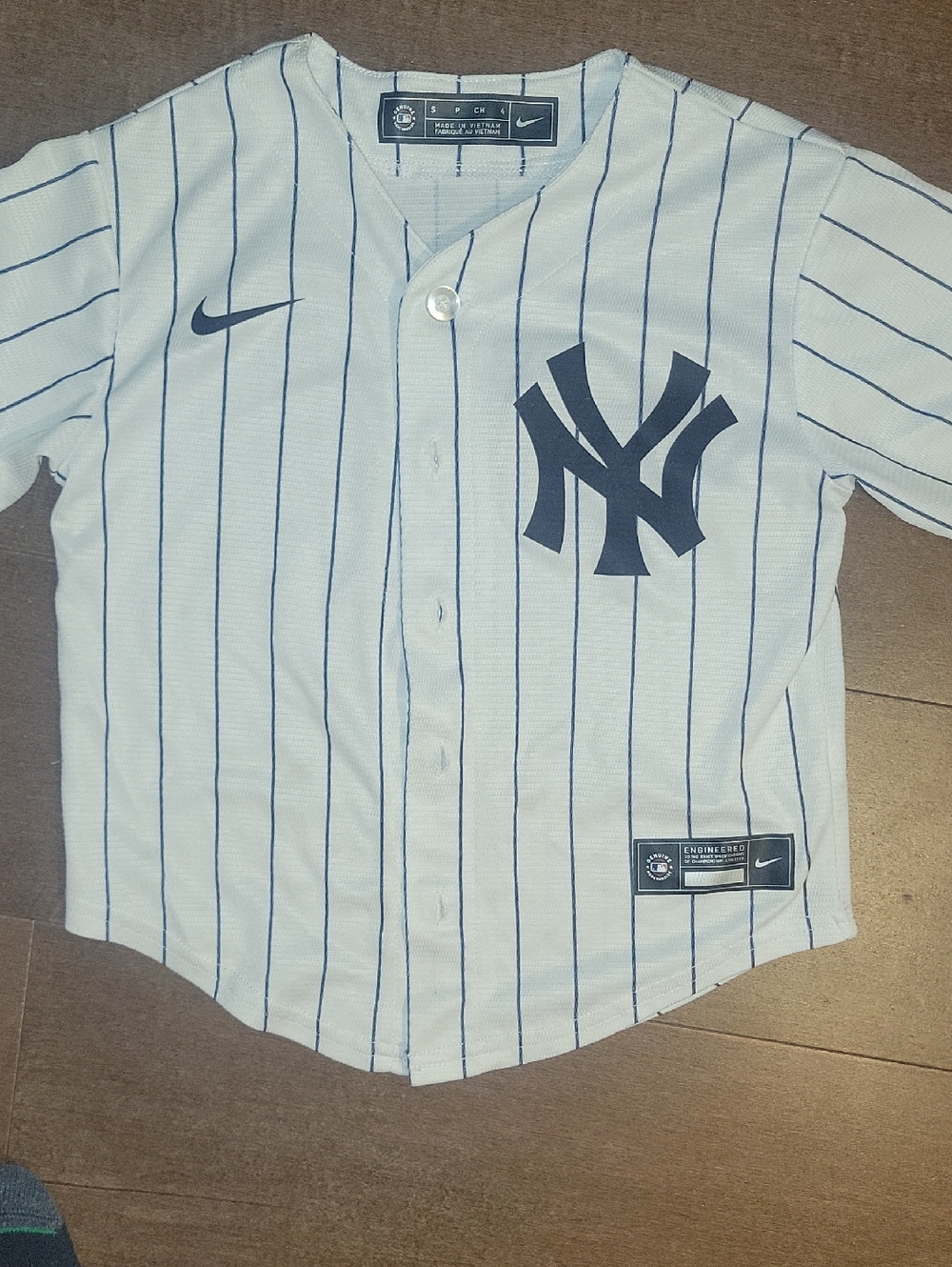 Nike White/Navy New York Yankees Pinstripe Jersey